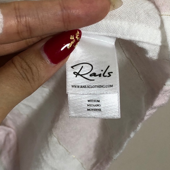 Rails Pink & White Striped Tie-Front Button Shirt - Picture 6 of 9